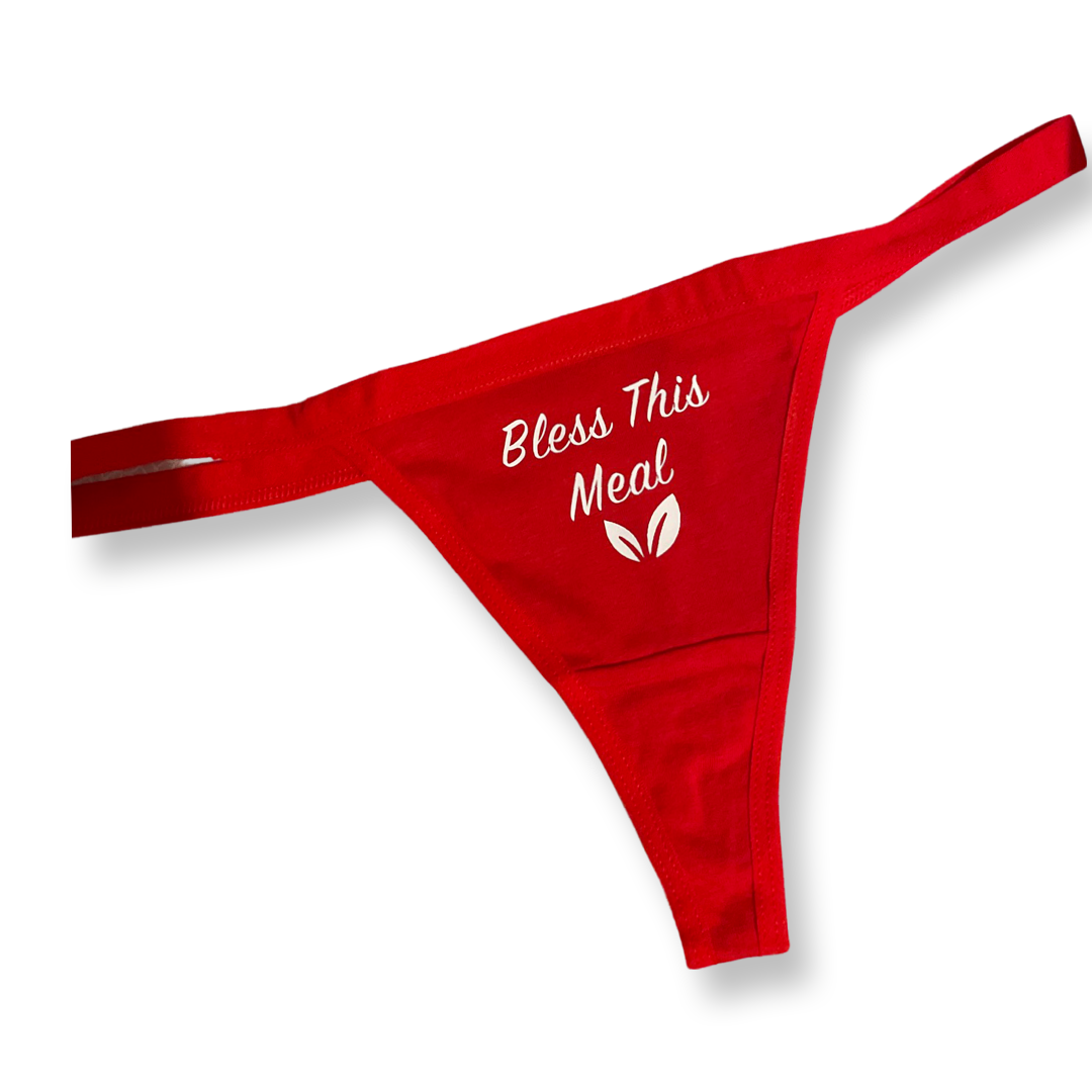 Bless This Meal Thong - Praying Over This Meal Thong - Funny Thong Gift