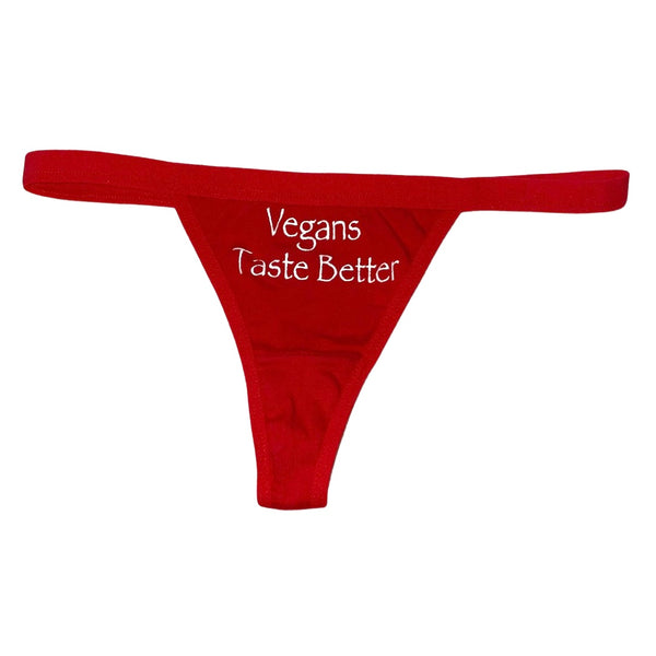 Vegans Ta5te Better Red Thong