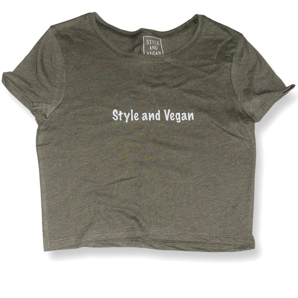 Olive Green Style and Vegan Crop Top