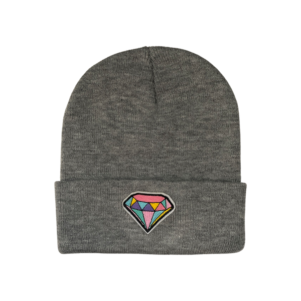 Heather Grey Beanie Diamond