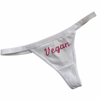 Vegan Thong Pink Letters